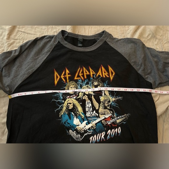 Def Leopard 2019 Tour 3/4 sleeve black and grey band shirt size XL - Picture 2 of 4